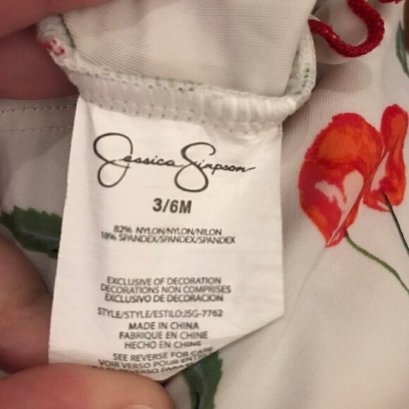 Jessica Simpson cherry long sleeve rashguard swimsuit - Picture 3 of 3